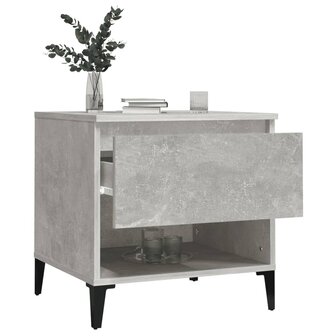 Bijzettafel 50x46x50 cm bewerkt hout betongrijs 5