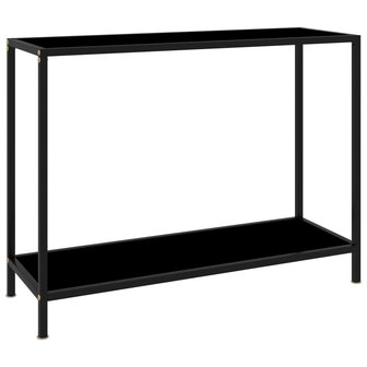 Wandtafel 100x35x75 cm gehard glas zwart 1