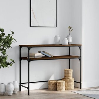 Wandtafel 100x35,5x75 cm bewerkt hout bruin eikenkleur 1