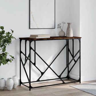 Wandtafel 100x40x80 cm bewerkt hout gerookt eikenkleurig 1