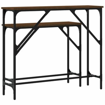 Wandtafels 2 st bewerkt hout bruin eikenkleur 6