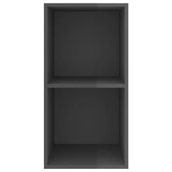 Tv-wandmeubel 37x37x72 cm bewerkt hout hoogglans grijs 4