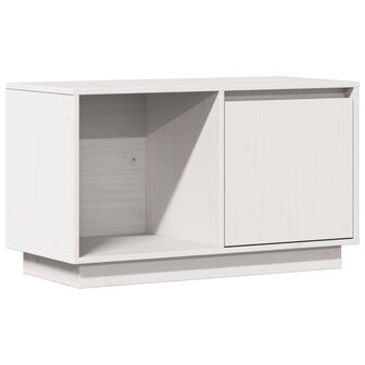 Tv-meubel 74x35x44 cm massief grenenhout wit 2