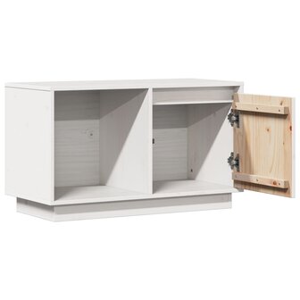 Tv-meubel 74x35x44 cm massief grenenhout wit 5