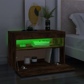 Tv-meubel met LED-verlichting 60x35x40 cm gerookt eikenkleurig 4