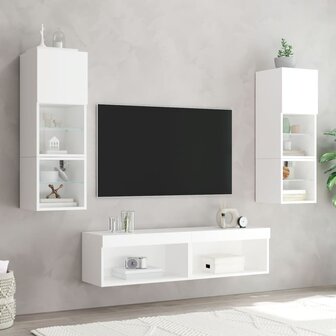 Tv-meubel met LED-verlichting 60x30x30 cm wit 4