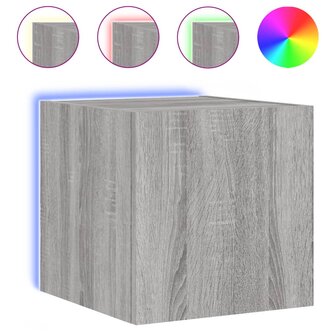 Tv-wandmeubel met LED-verlichting 30,5x35x30 cm grijs sonoma 2