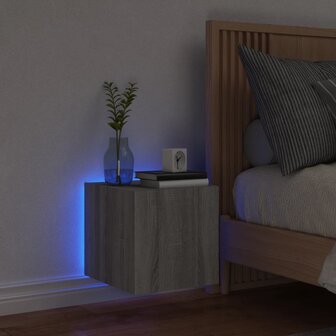 Tv-wandmeubel met LED-verlichting 30,5x35x30 cm grijs sonoma 4