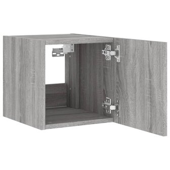 Tv-wandmeubel met LED-verlichting 30,5x35x30 cm grijs sonoma 8