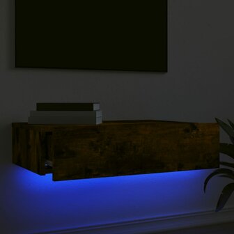 Tv-meubel met LED-verlichting 60x35x15,5 cm gerookt eikenkleur 4