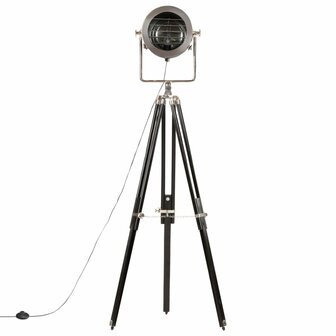 Vloerlamp driepoot 171 cm massief mangohout zwart 3