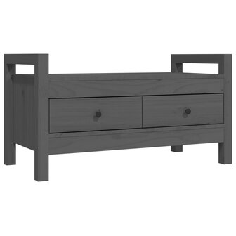 Halbankje 80x40x43 cm massief grenenhout grijs 2