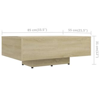 Salontafel 85x55x31 cm bewerkt hout sonoma eikenkleurig 6