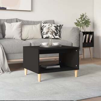 Salontafel 60x50x40 cm bewerkt hout zwart 1
