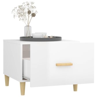 Salontafel 50x50x40 cm bewerkt hout hoogglans wit 4
