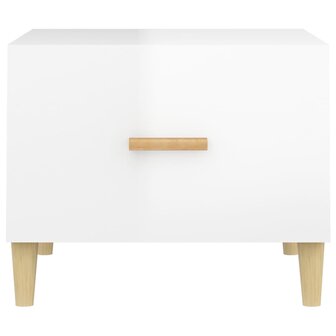 Salontafel 50x50x40 cm bewerkt hout hoogglans wit 6