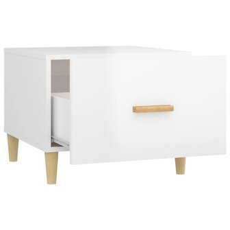 Salontafel 50x50x40 cm bewerkt hout hoogglans wit 7