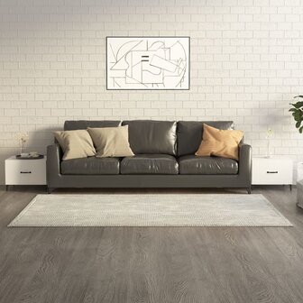 Salontafels 2 st met metalen poten 50x50x40 cm hoogglans wit 1