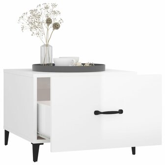 Salontafels 2 st met metalen poten 50x50x40 cm hoogglans wit 5