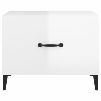 Salontafels 2 st met metalen poten 50x50x40 cm hoogglans wit 7