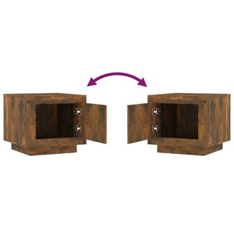 Salontafel 51x50x45 cm bewerkt hout gerookt eikenkleurig 6