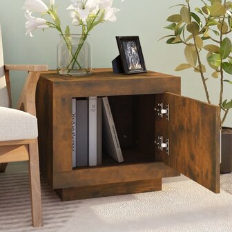 Salontafel 51x50x45 cm bewerkt hout gerookt eikenkleurig 7