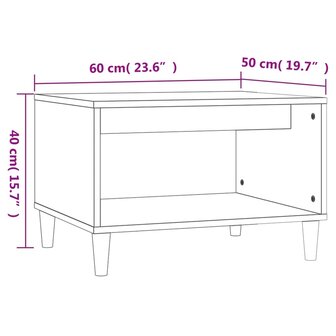 Salontafel 60x50x40 cm bewerkt hout bruin eikenkleur 7