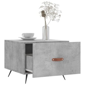 Salontafel 50x50x40 cm bewerkt hout betongrijs 4
