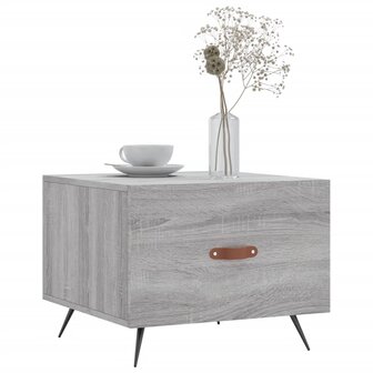 Salontafel 50x50x40 cm bewerkt hout grijs sonoma eiken 3