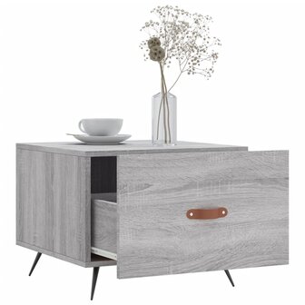 Salontafel 50x50x40 cm bewerkt hout grijs sonoma eiken 4