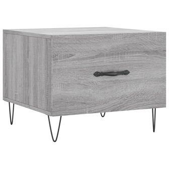 Salontafel 50x50x40 cm bewerkt hout grijs sonoma eiken 2
