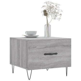 Salontafel 50x50x40 cm bewerkt hout grijs sonoma eiken 3