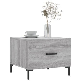 Salontafel 50x50x40 cm bewerkt hout grijs sonoma eiken 3