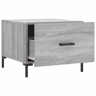Salontafel 50x50x40 cm bewerkt hout grijs sonoma eiken 6
