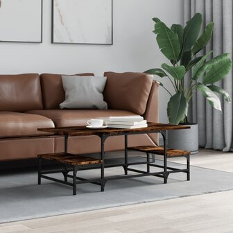 Salontafel 100x50,5x40 cm bewerkt hout gerookt eikenkleurig 1