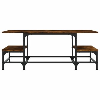 Salontafel 100x50,5x40 cm bewerkt hout gerookt eikenkleurig 4