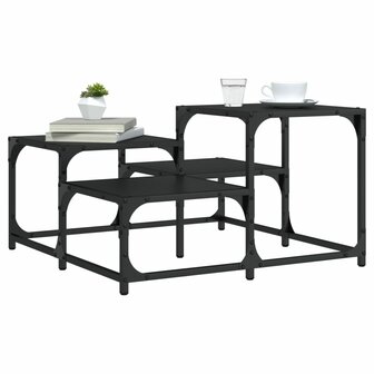 Salontafel 68x68x40 cm bewerkt hout zwart 1