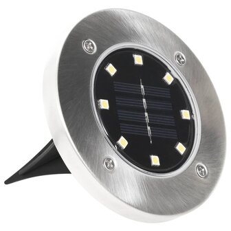 Grondlampen 8 st solar LED wit 4