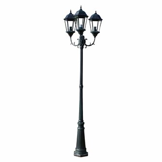Tuinlantaarn Brighton 3-arms 230 cm donkergroen/zwart 2