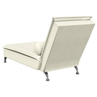 Massage chaise longue met bolster fluweel roze 6