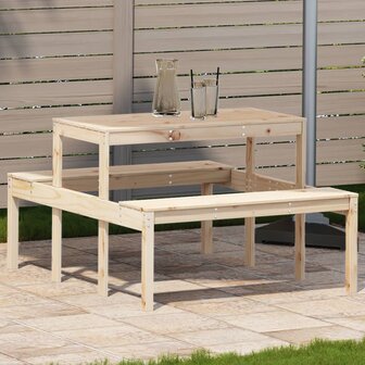 Picknicktafel 110x134x75 cm massief grenenhout 1