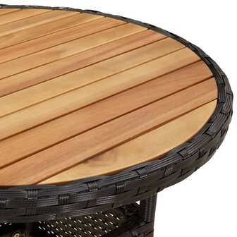 3-delige Tuinset met kussens poly rattan en acaciahout zwart 6