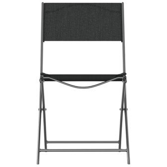 Tuinstoelen inklapbaar 2 st staal en textileen zwart 4