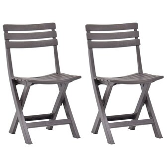 Tuinstoelen inklapbaar 2 st kunststof mokka 1