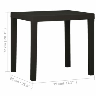 Tuintafel 79x65x72 cm kunststof antracietkleurig 5