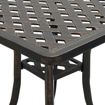 Tuintafel 53x53x53 cm gietaluminium bronskleurig 9