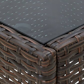 Tuintafel 75x40x37 cm poly rattan bruin 4