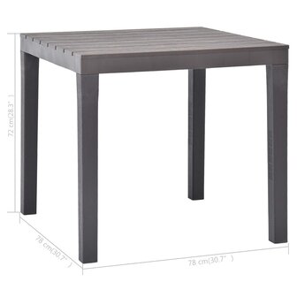 Tuintafel 78x78x72 cm kunststof mokka 5