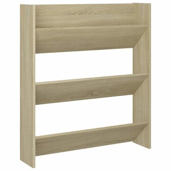 Wandschoenenkast 80x18x90 cm bewerkt hout sonoma eikenkleur 2
