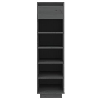 Schoenenkast 30x34x105 cm massief grenenhout grijs 3